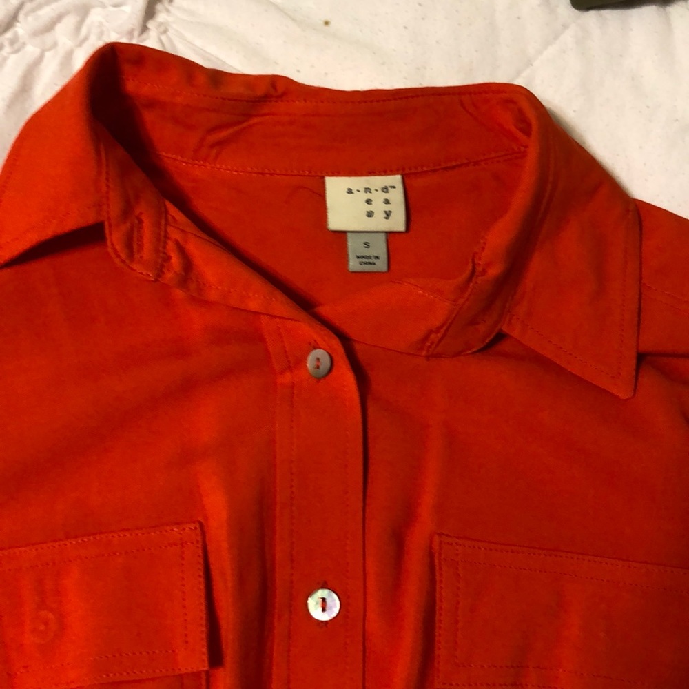 Orange button down - Picture 2 of 6